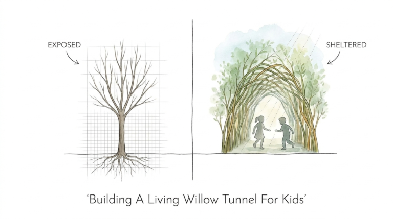 Building A Living Willow Tunnel For Kids