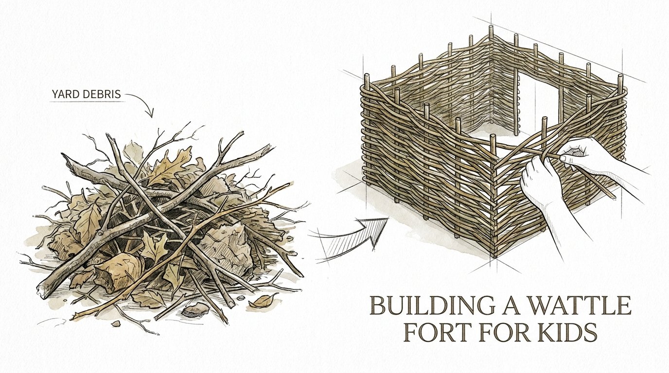Building A Wattle Fort For Kids