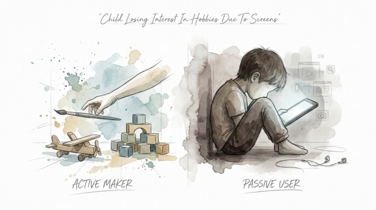 Child Losing Interest In Hobbies Due To Screens