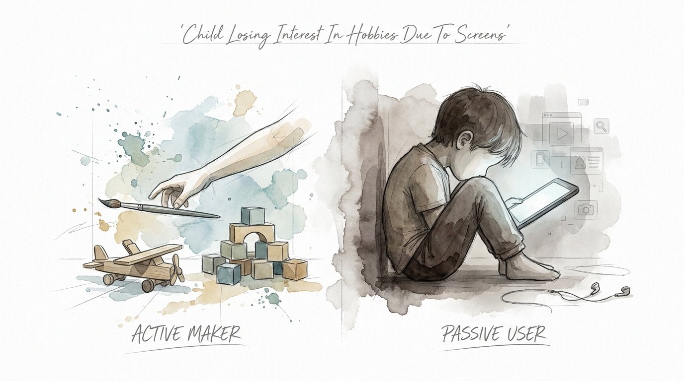 Child Losing Interest In Hobbies Due To Screens