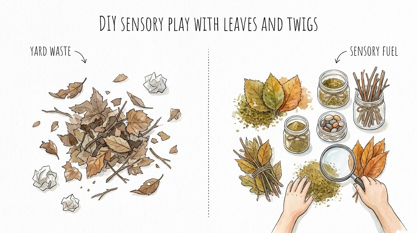 Diy Sensory Play With Leaves And Twigs