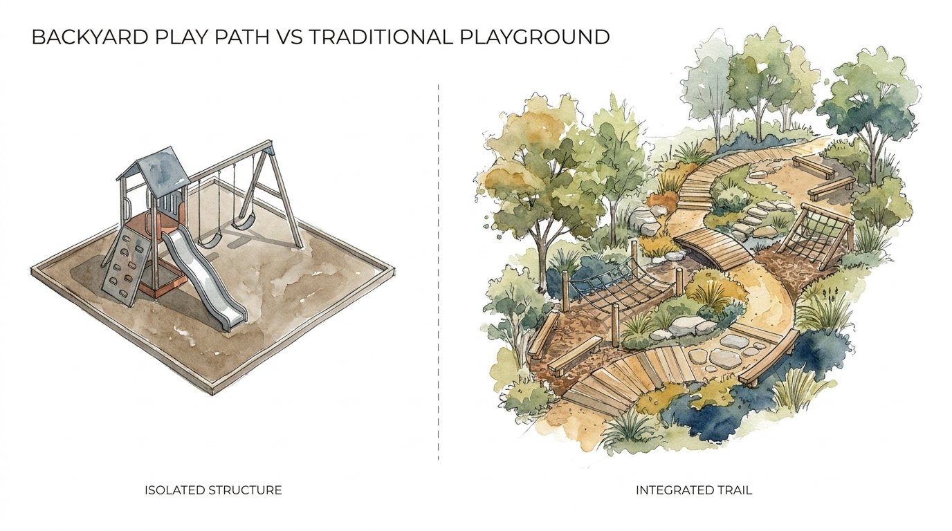 Backyard Play Path Vs Traditional Playground
