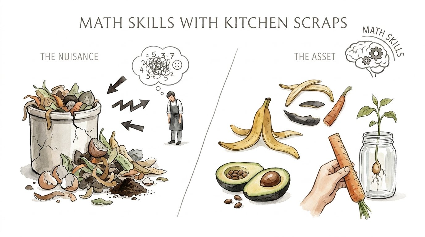 Math Skills With Kitchen Scraps