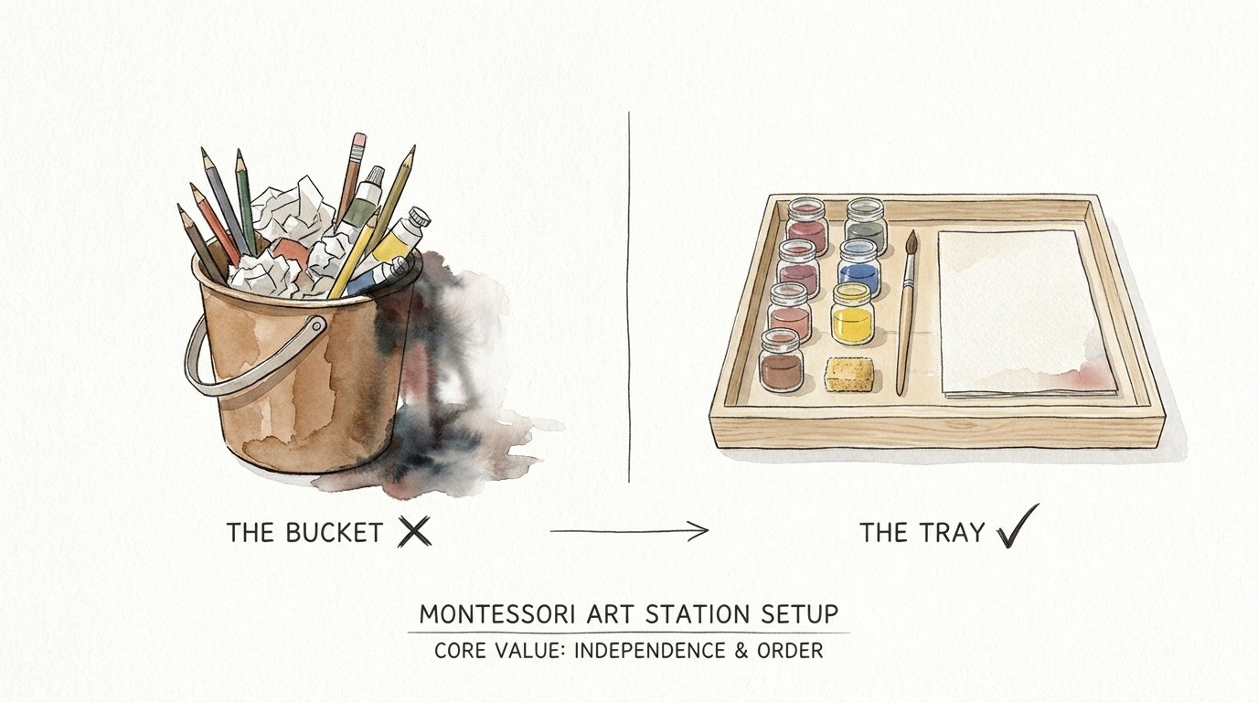 Montessori Art Station Setup For Kids