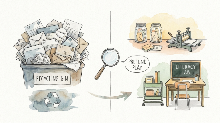 Using Junk Mail For Pretend Play