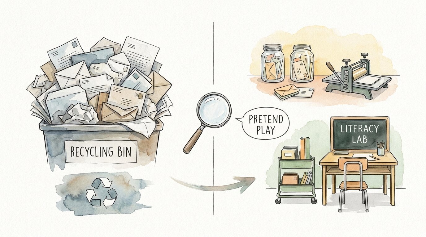 Using Junk Mail For Pretend Play