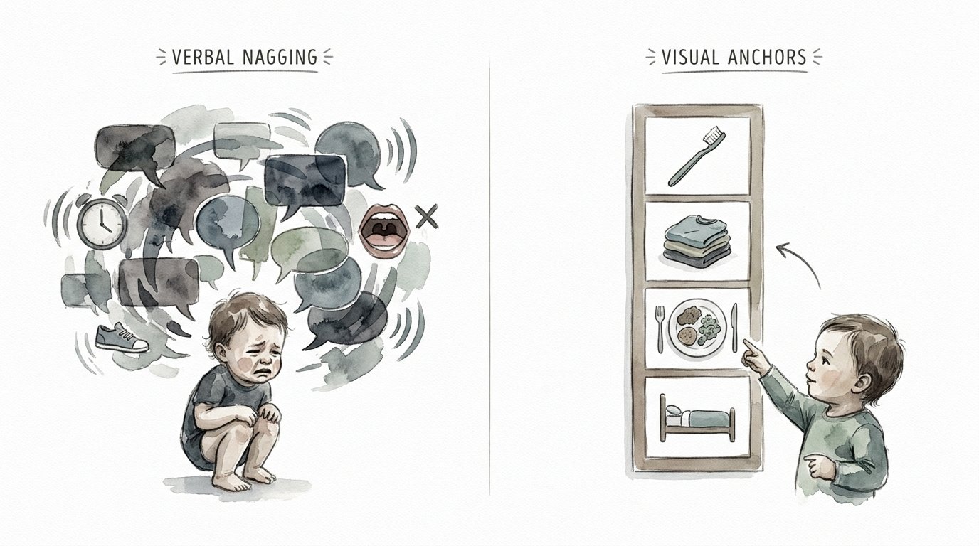 Visual Routine Vs Verbal Reminders For Toddlers