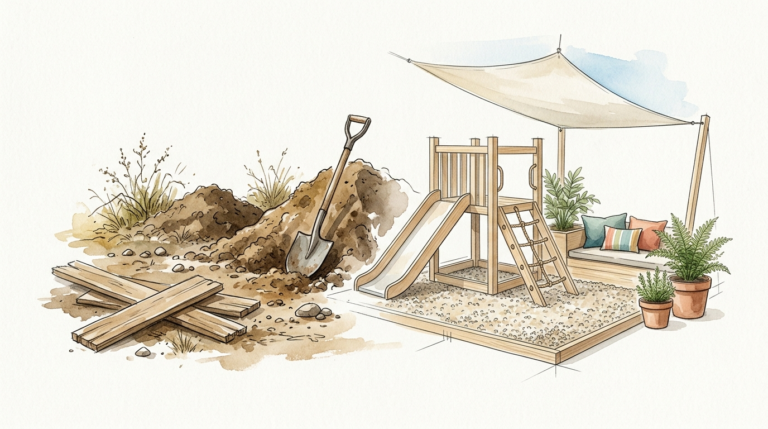 diy kids playground outdoor easy