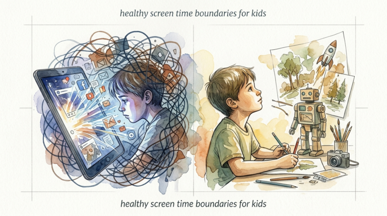 healthy screen time boundaries for kids