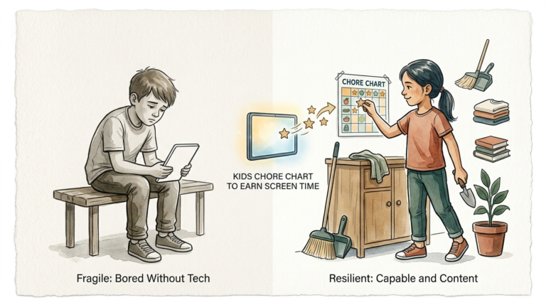 kids chore chart to earn screen time