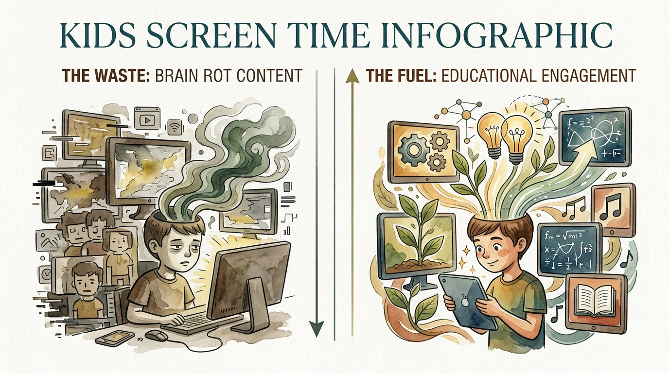 kids screen time infographic