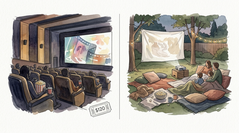 outdoor movie night ideas for family backyard