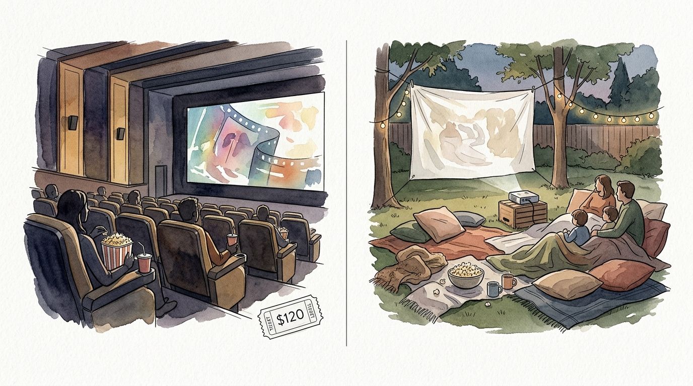 outdoor movie night ideas for family backyard