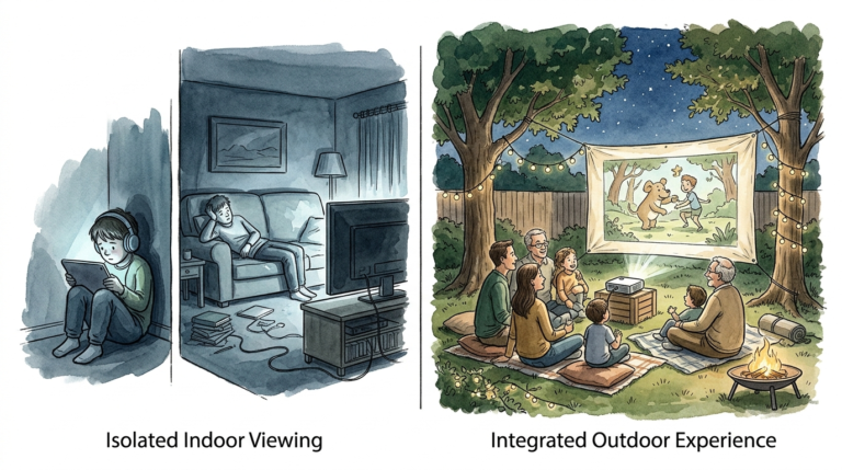 outdoor movie night ideas for family backyard