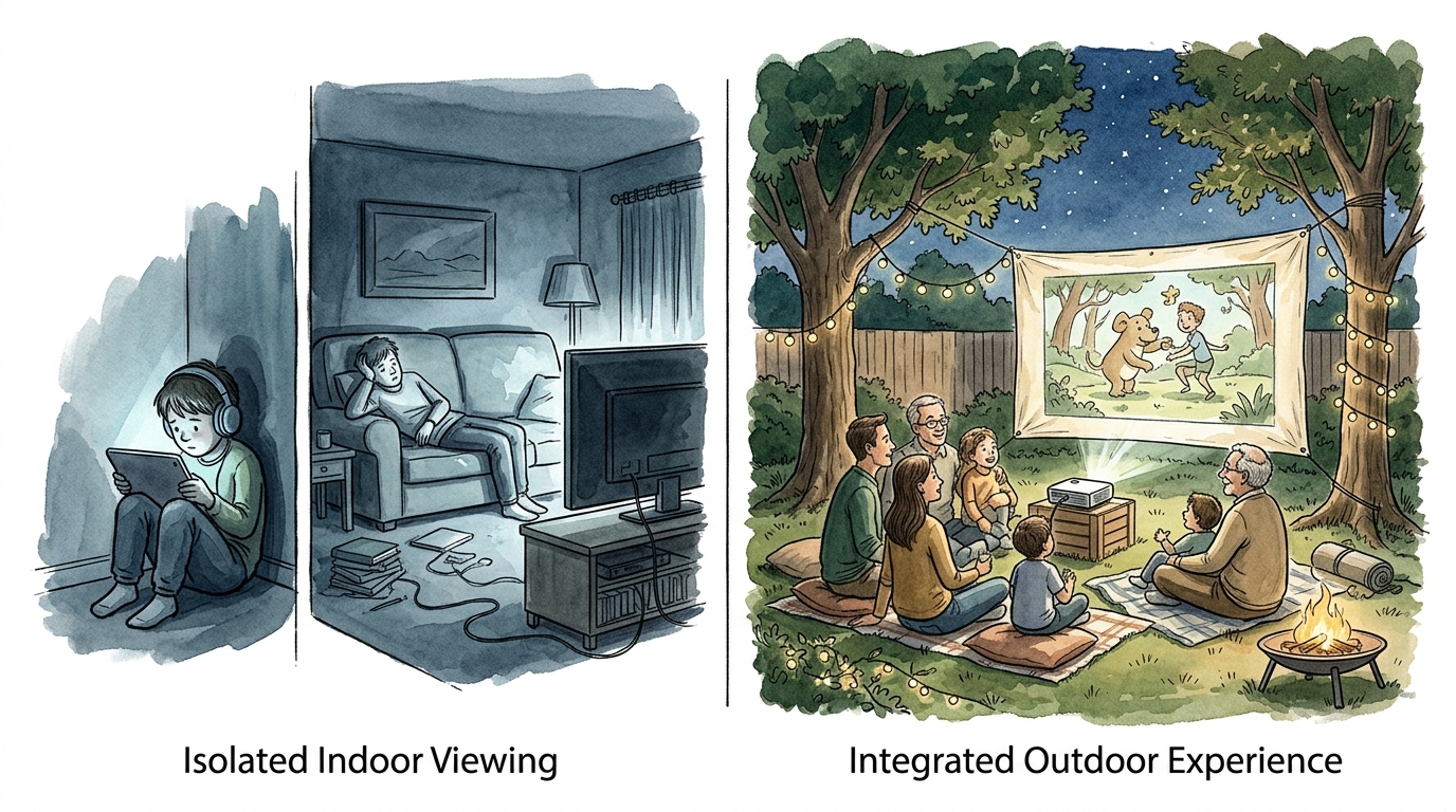 outdoor movie night ideas for family backyard