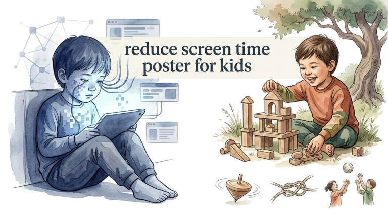 reduce screen time poster for kids
