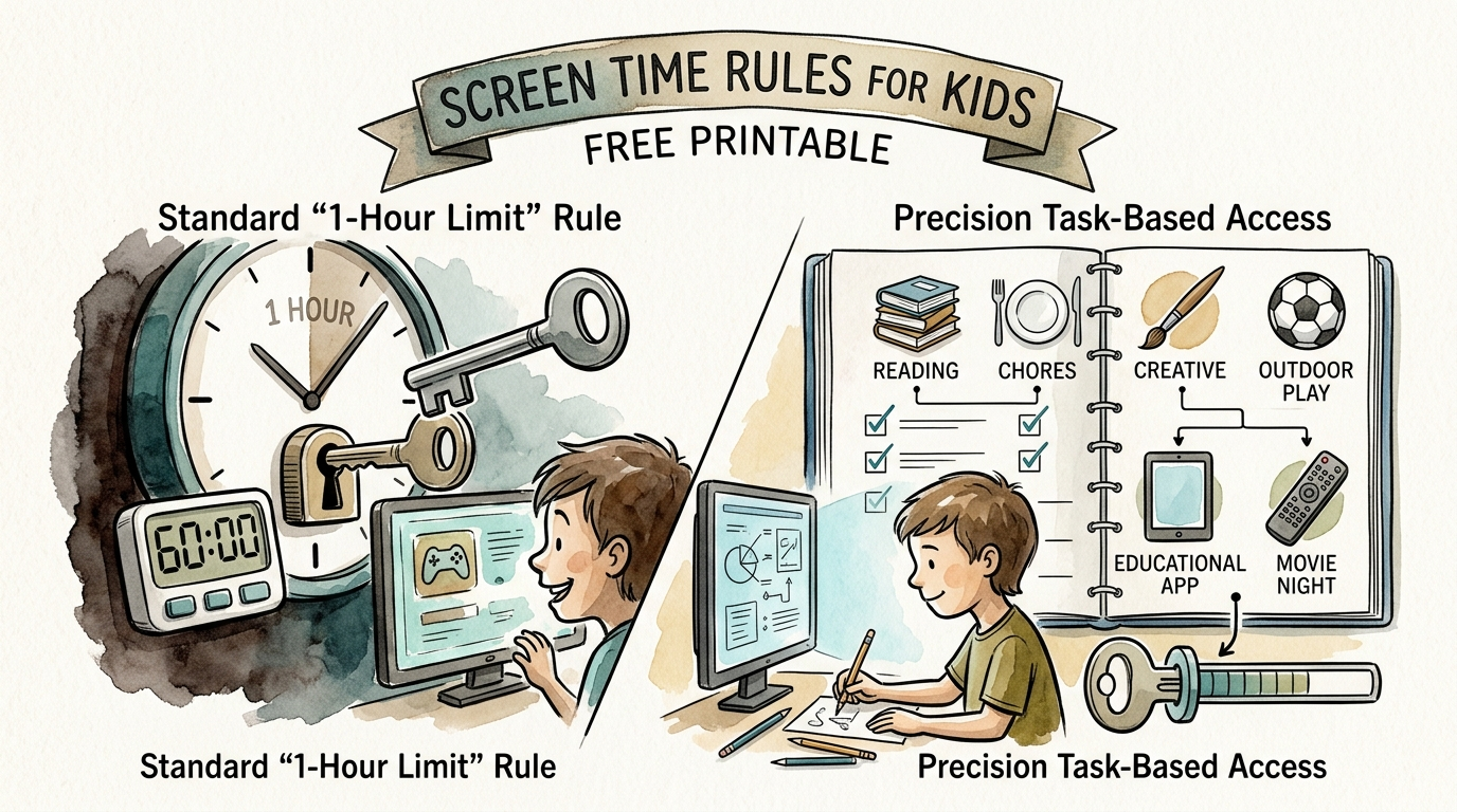 screen time rules for kids free printable