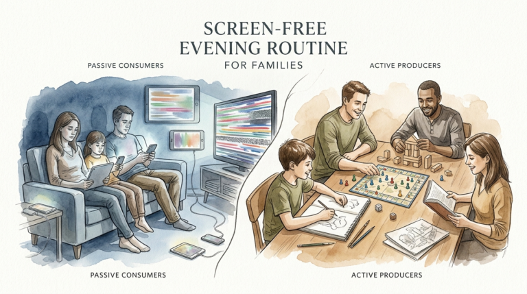 screen?free evening routine for families