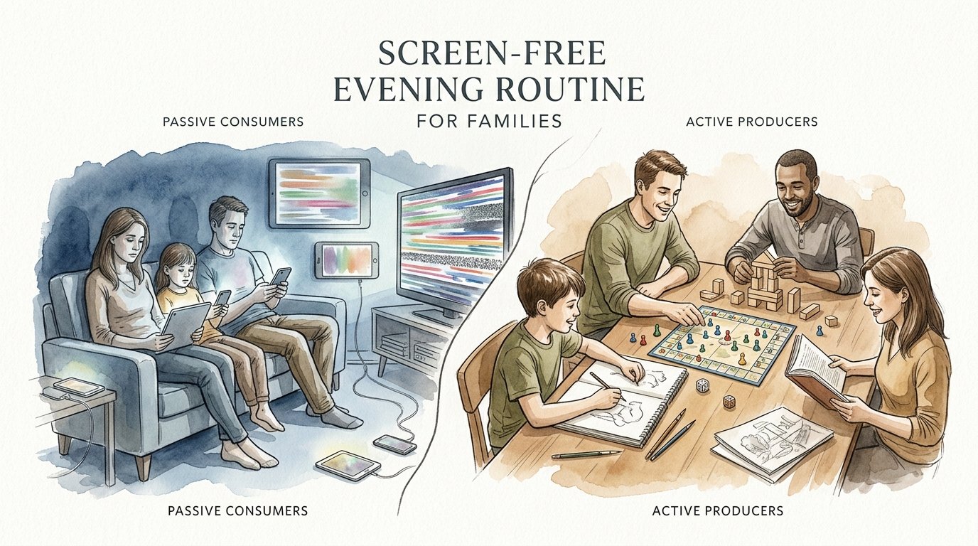 screen?free evening routine for families