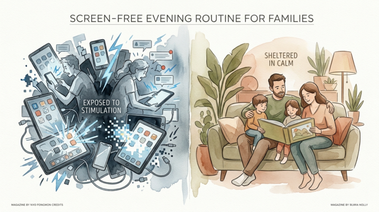 screen?free evening routine for families