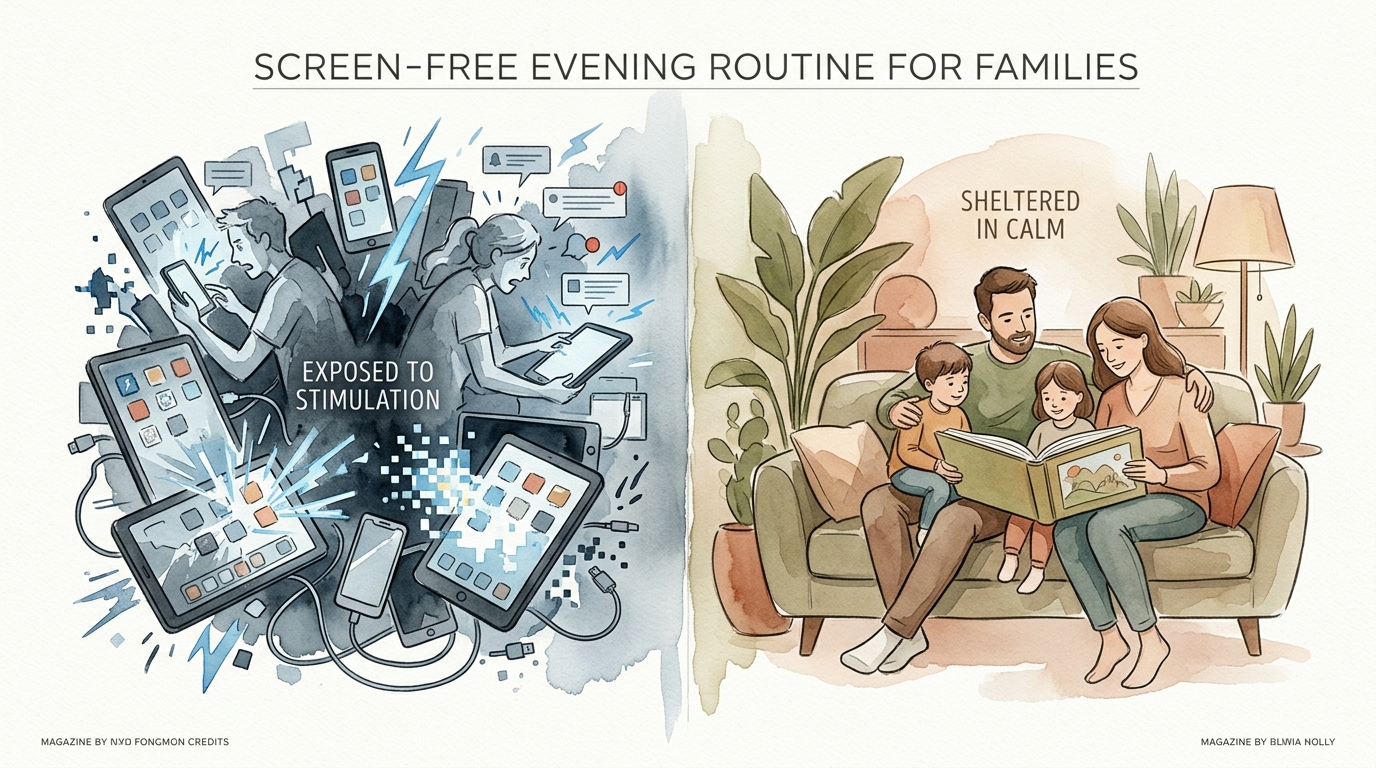 screen?free evening routine for families