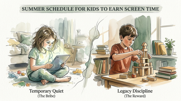 summer schedule for kids to earn screen time