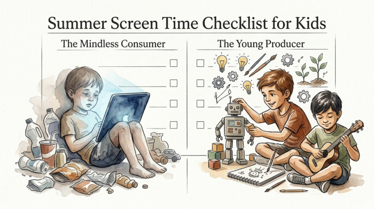 summer screen time checklist for kids