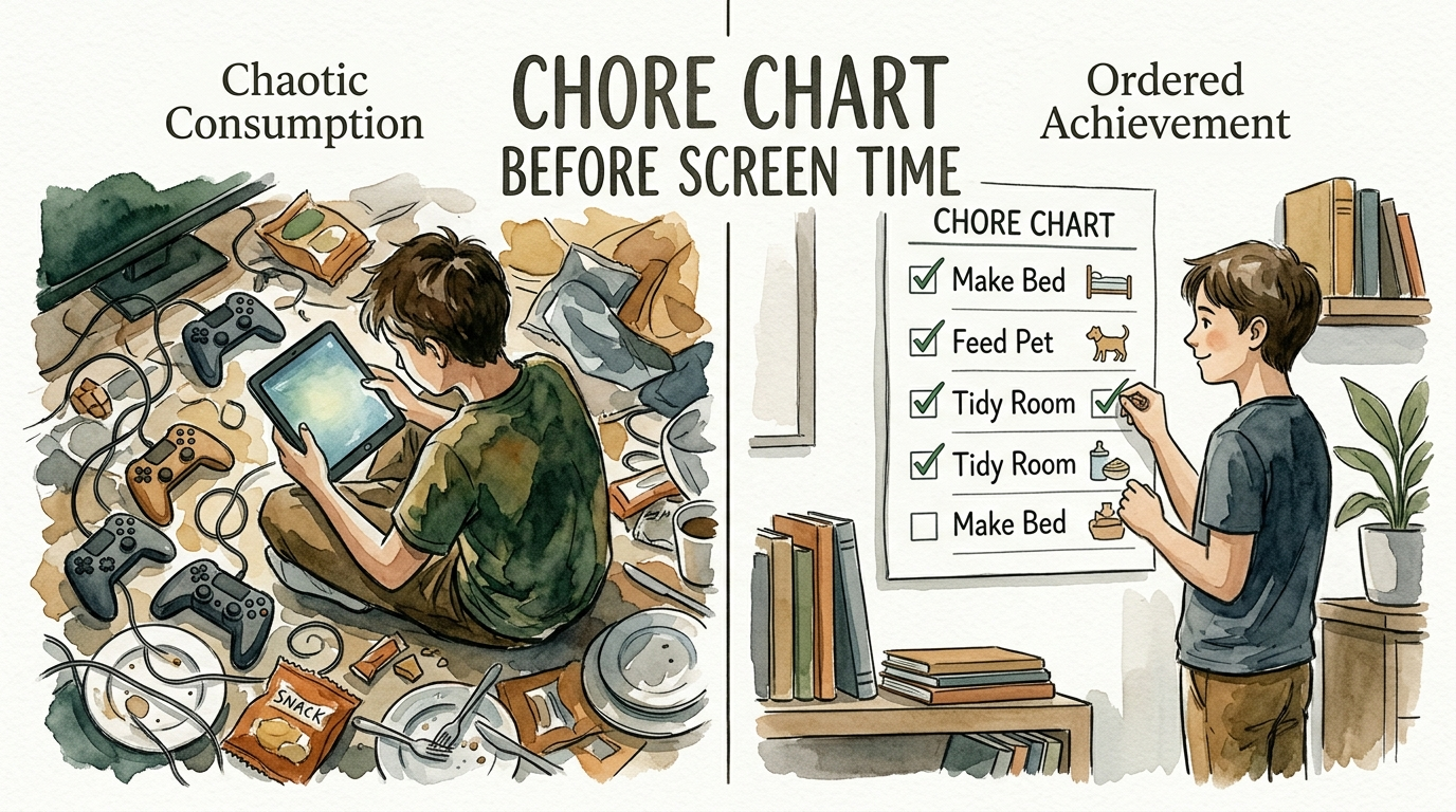 chore chart before screen time