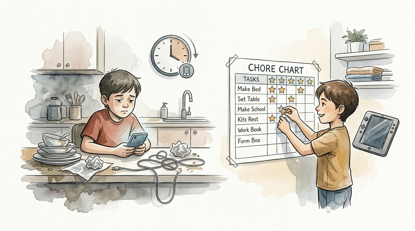 chore chart to earn screen time