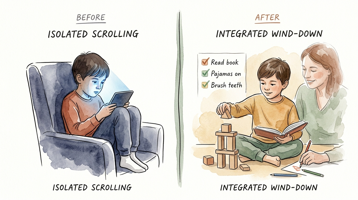 evening routine checklist for kids screen free