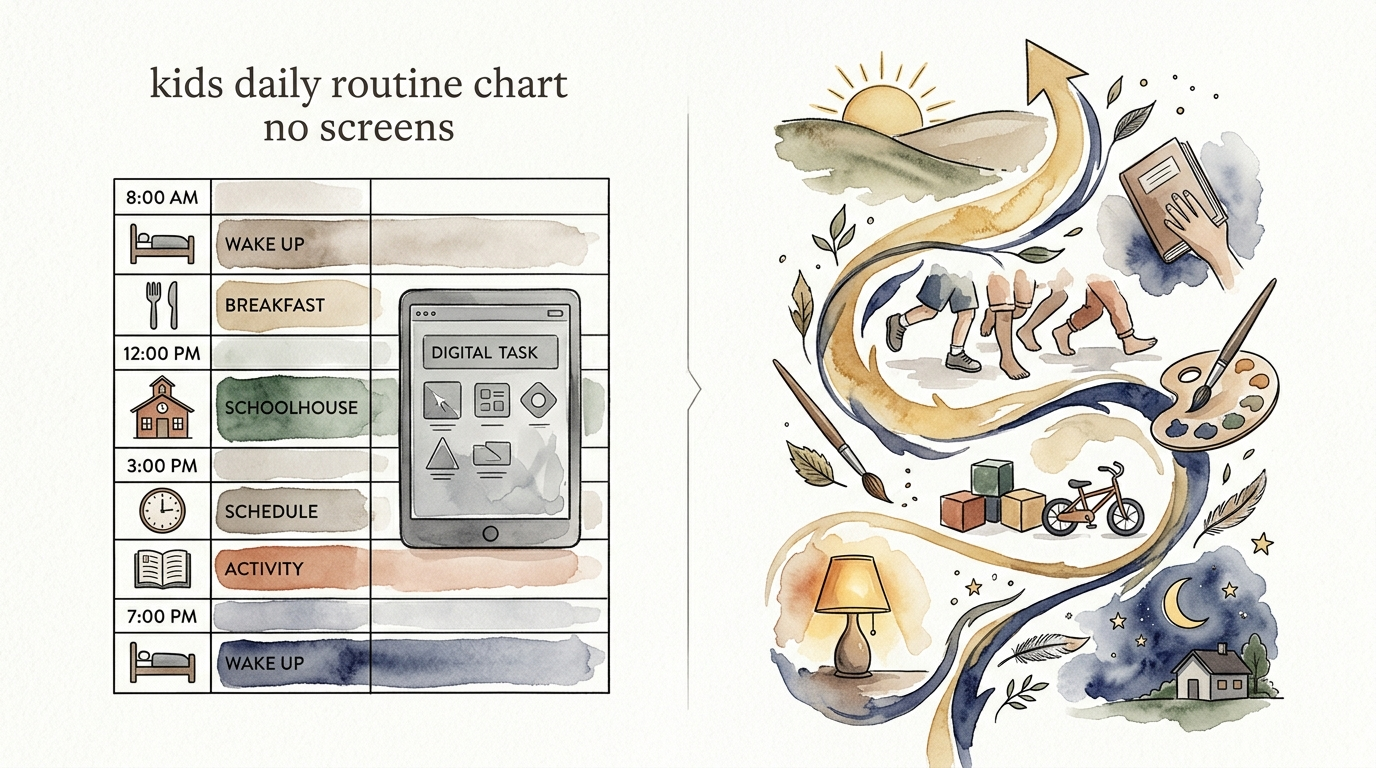kids daily routine chart no screens