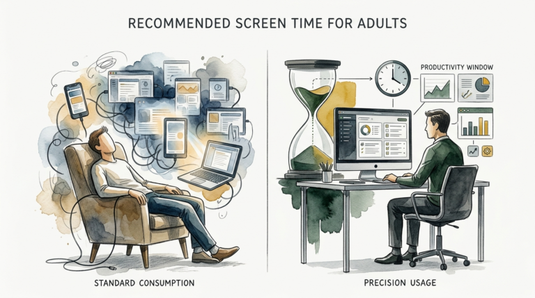 recommended screen time for adults