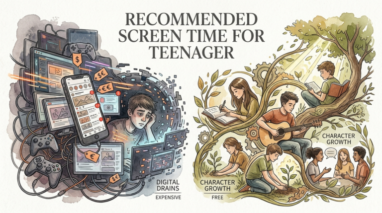 recommended screen time for teenager