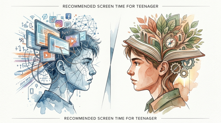 recommended screen time for teenager