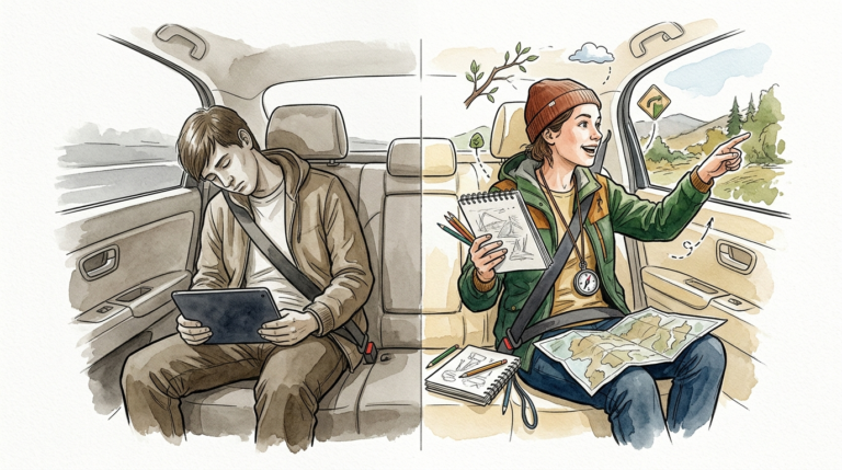 screen free road trip activities