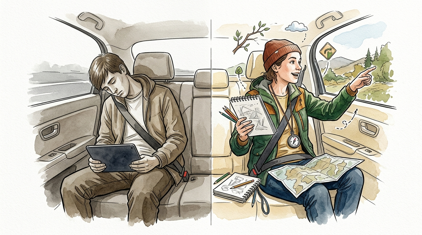 screen free road trip activities