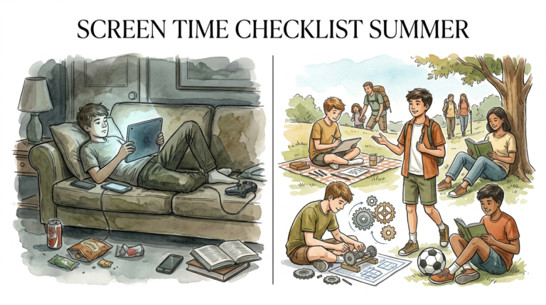 screen time checklist summer
