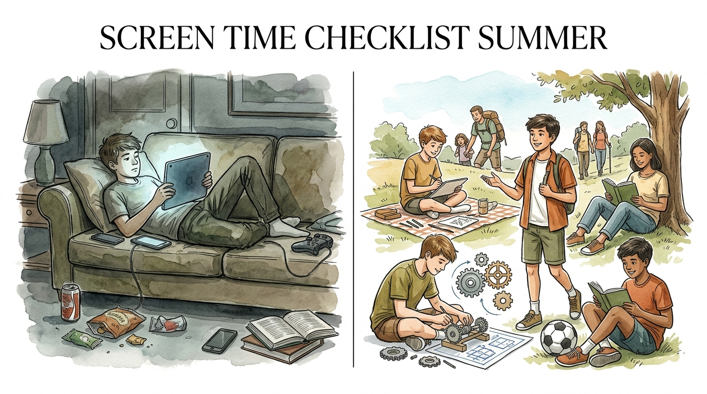 screen time checklist summer