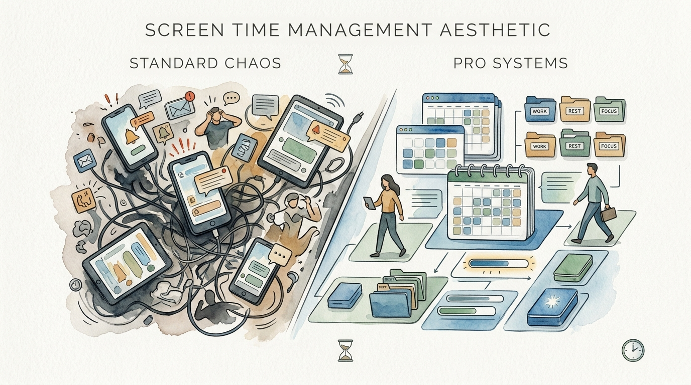 screen time management aesthetic