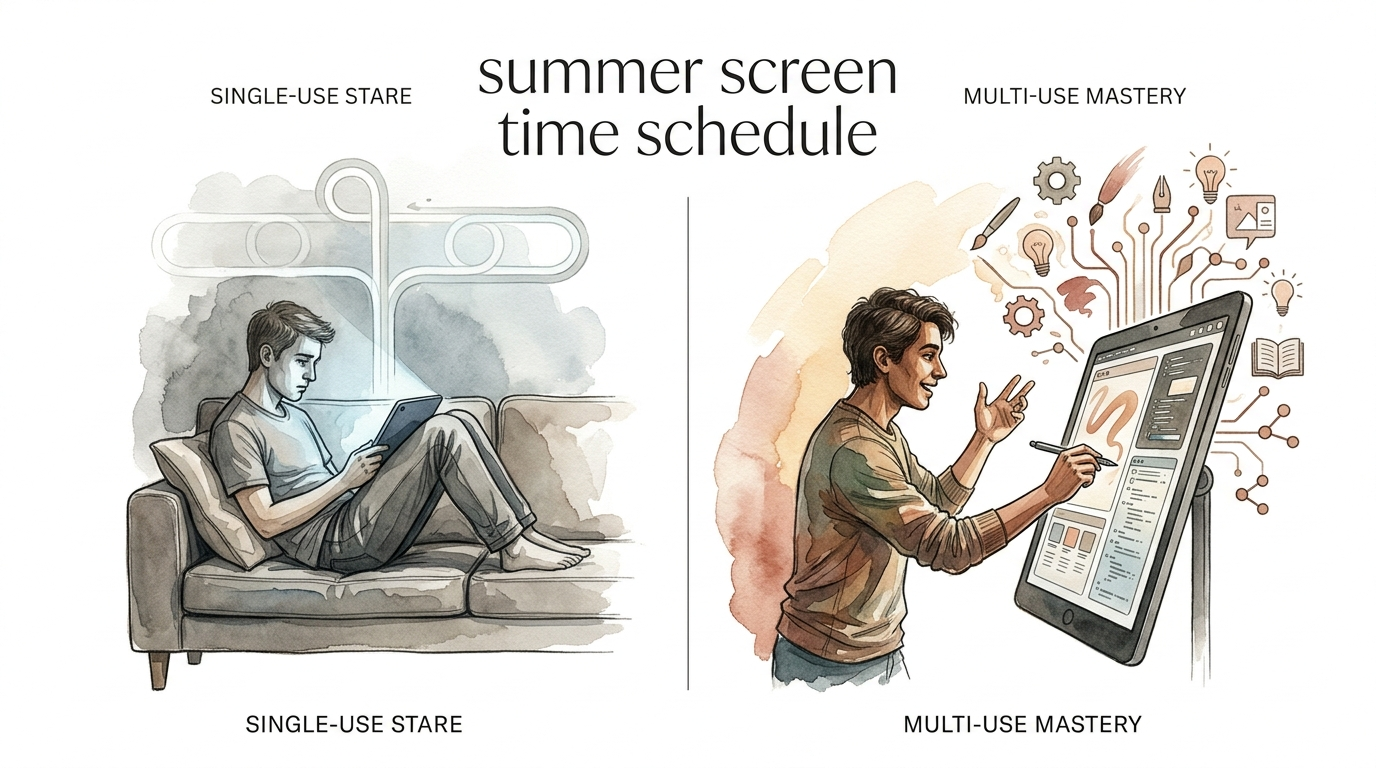 summer screen time schedule